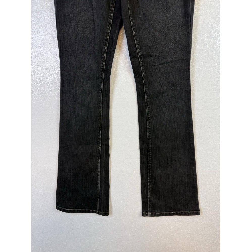 White House Black Market Womens Blanc Skinny Flare Jeans Sz 2L Black Stretch - Picture 8 of 8